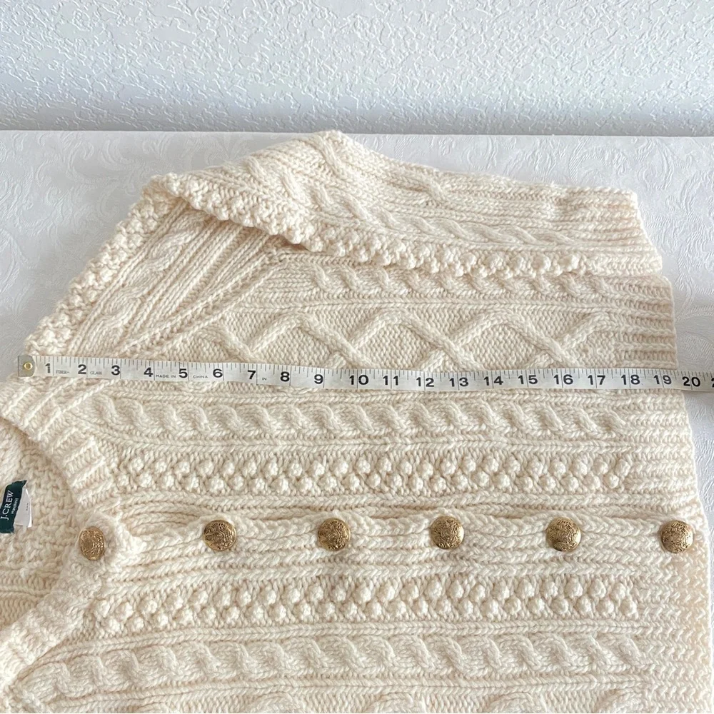 J.crew ivory hand knit button down Sweater